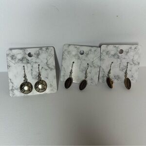 Hand-crafted Soccer Ball and 2 Football Earrings